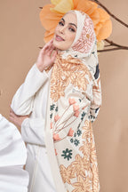 YES ( Shawl ) Andalusia Flower Mixed Satin Silk ( LITHE )
