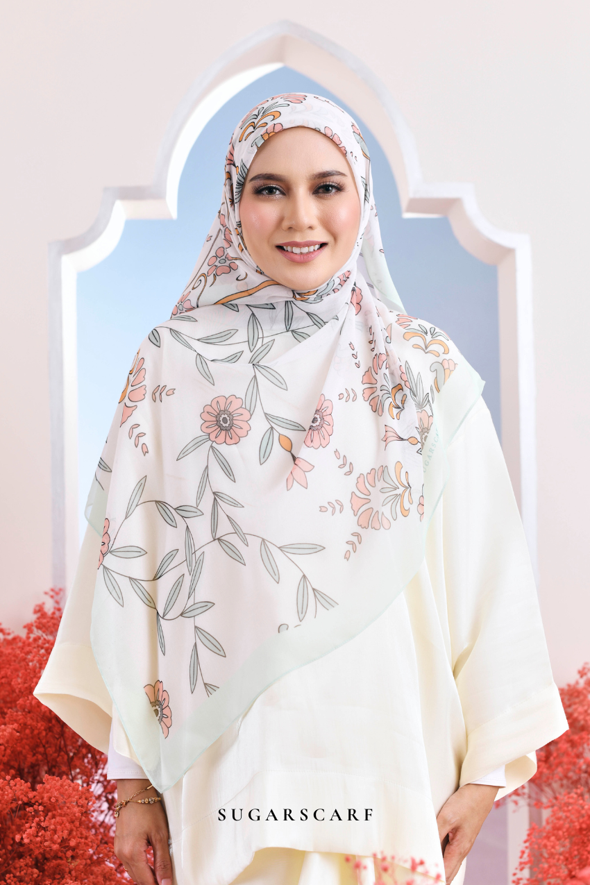 YES ( Japanese Voile Vol2 Square Scarf ) Garden of Hurrem Bloom in ( MAVI )