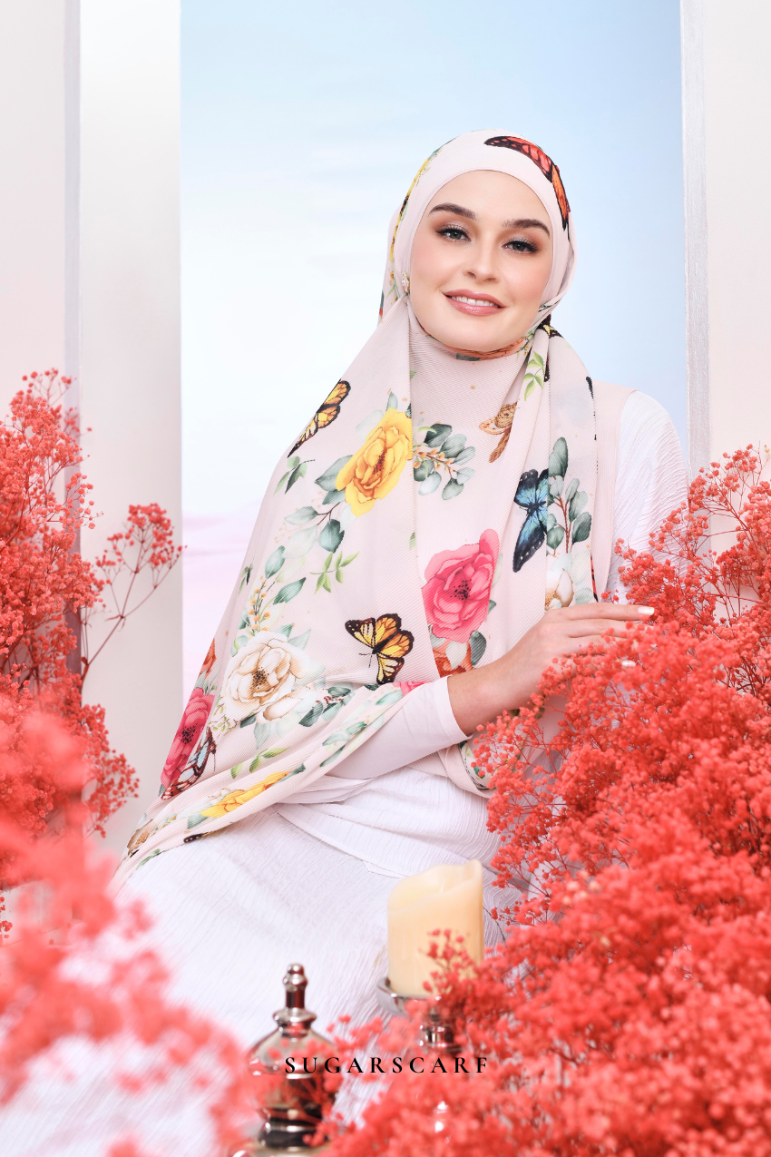 YES ( Full Wide Pleats Shawl ) Garden of Hurrem Bloom in ( JEHAN )