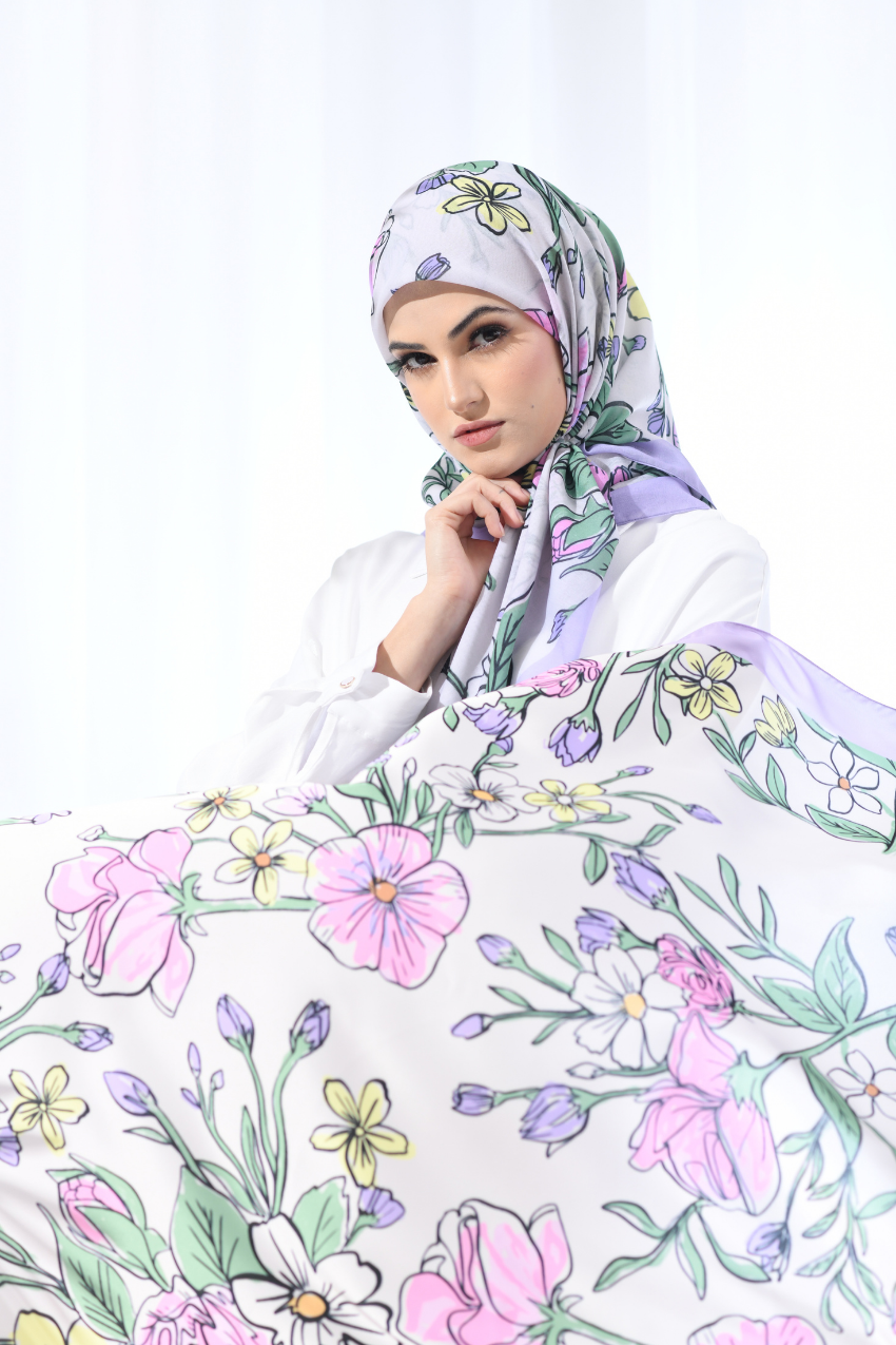 YES DEFECT - ( Square ) Bloom Flair Premium Voile Cotton ( FIRST LOVE )