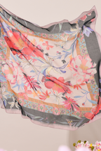 YES DEFECT - (Japanese Voile Square Scarf ) Soulful Bloom In (Dahlia)