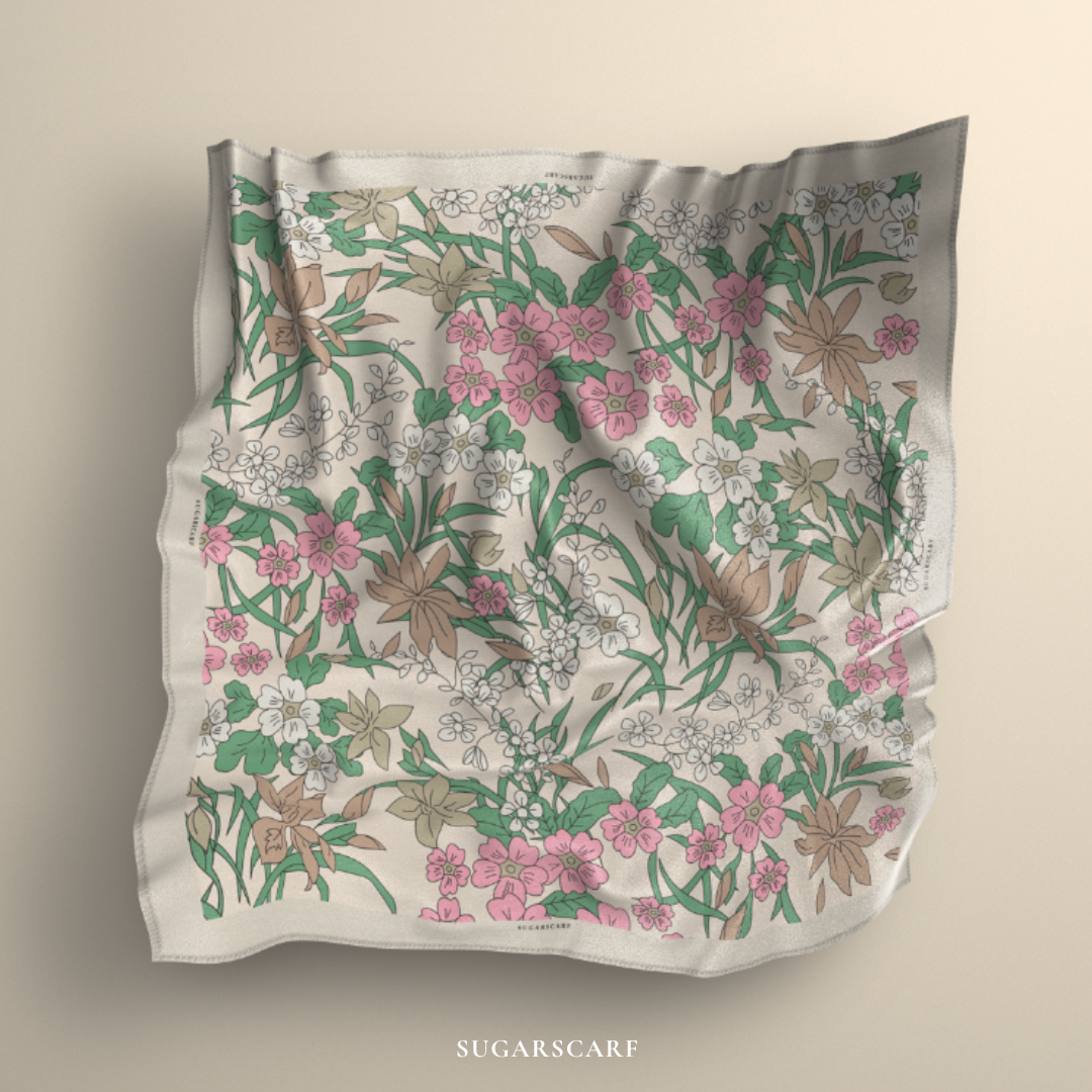 YES ( Square ) Wild Blooms Mixed Satin Silk - Diana