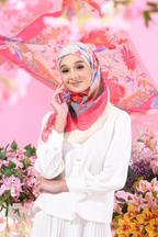 YES DEFECT -  (Japanese Voile Square Scarf ) Soulful Bloom In (Talia)