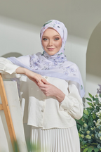 YES ( Square ) Paint in Bloom Cotton Premium Scarf ( HI-TEA )