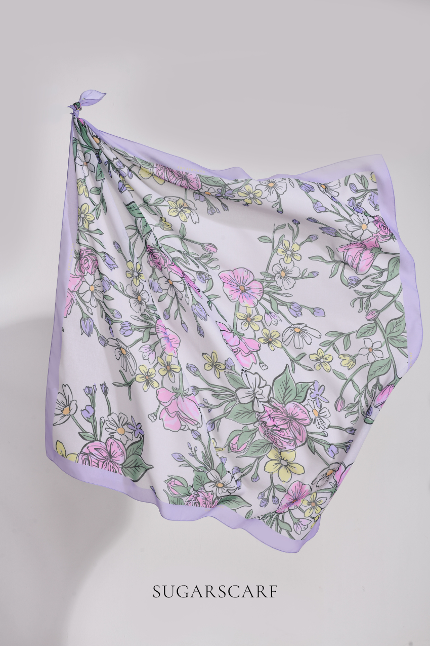 YES DEFECT - ( Square ) Bloom Flair Premium Voile Cotton ( FIRST LOVE )