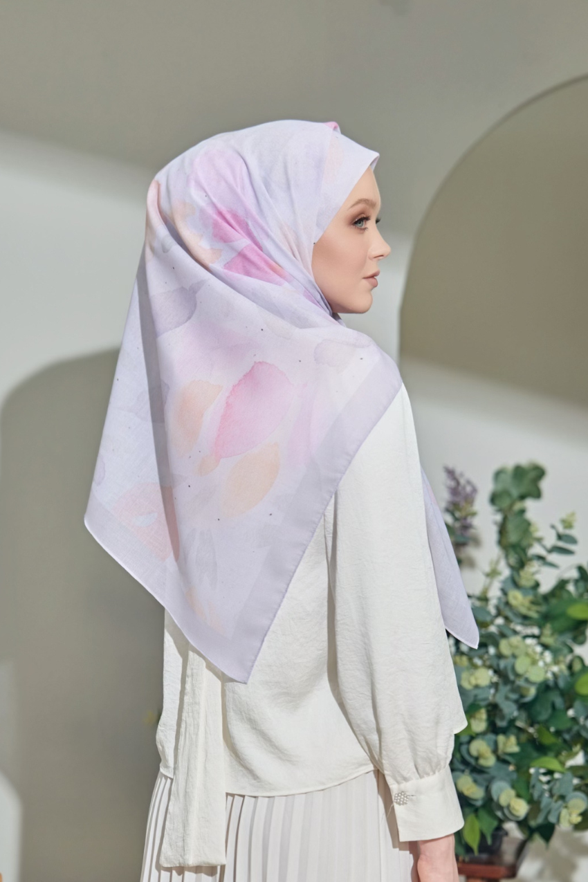 YES ( Square ) Paint in Bloom Cotton Premium Scarf ( CARING )