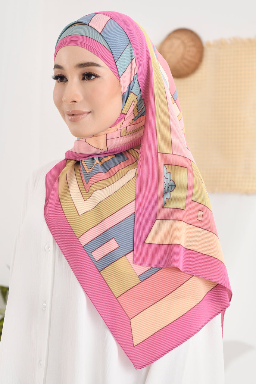 (SAMPLE) LIMITED EDITION ( Full Pleats ) RONA Wide Pleated Shawl( Kak Teh )