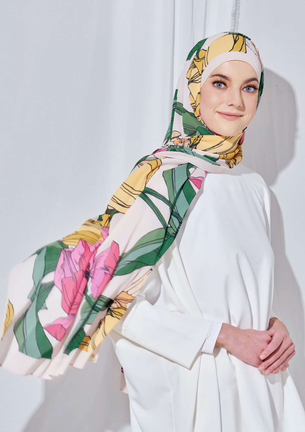 Sample (Pleated Shawl) Bloom Journey Wide Pleats Scarf In Never Apart