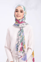 (SAMPLE) ( Full Wide Pleats Shawl ) Wild Blooms ( Balqis )