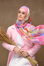 (SAMPLE) ( Full Wide Pleats Shawl ) Bloom Valley ( Fun Garden )