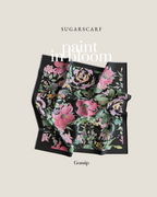 YES ( Square ) Paint in Bloom Mixed Satin Silk Scarf ( GOSSIP )