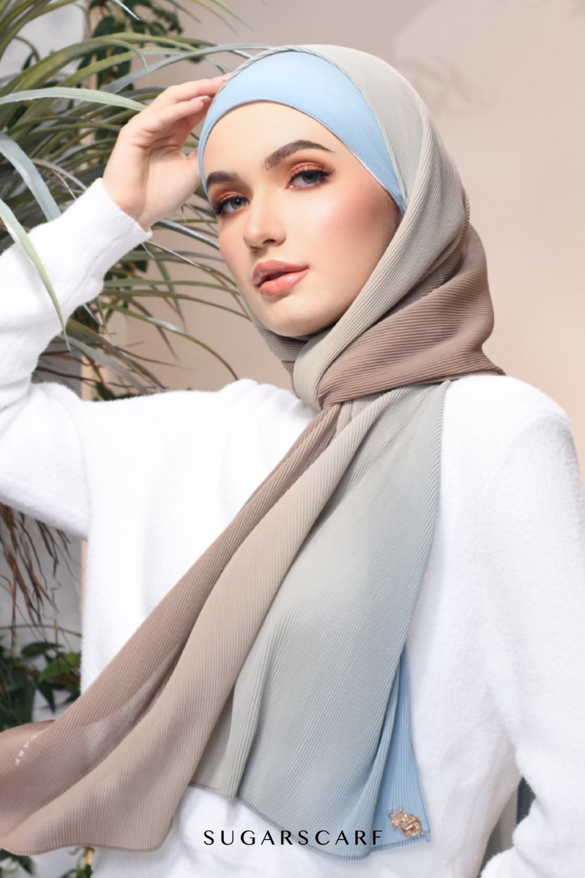 Sample Ombré Lumiére Wide Pleats in Raisa