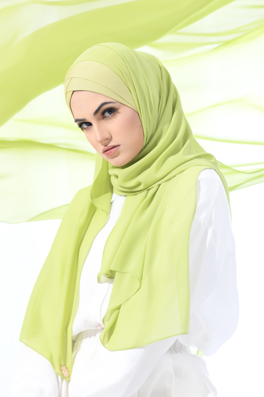 YES DEFECT - Madison Classic Lux Chiffon Semi Instant In Apple Celery