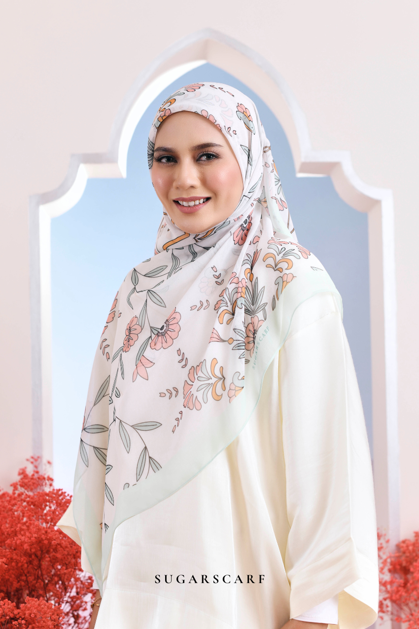 YES ( Japanese Voile Vol2 Square Scarf ) Garden of Hurrem Bloom in ( MAVI )