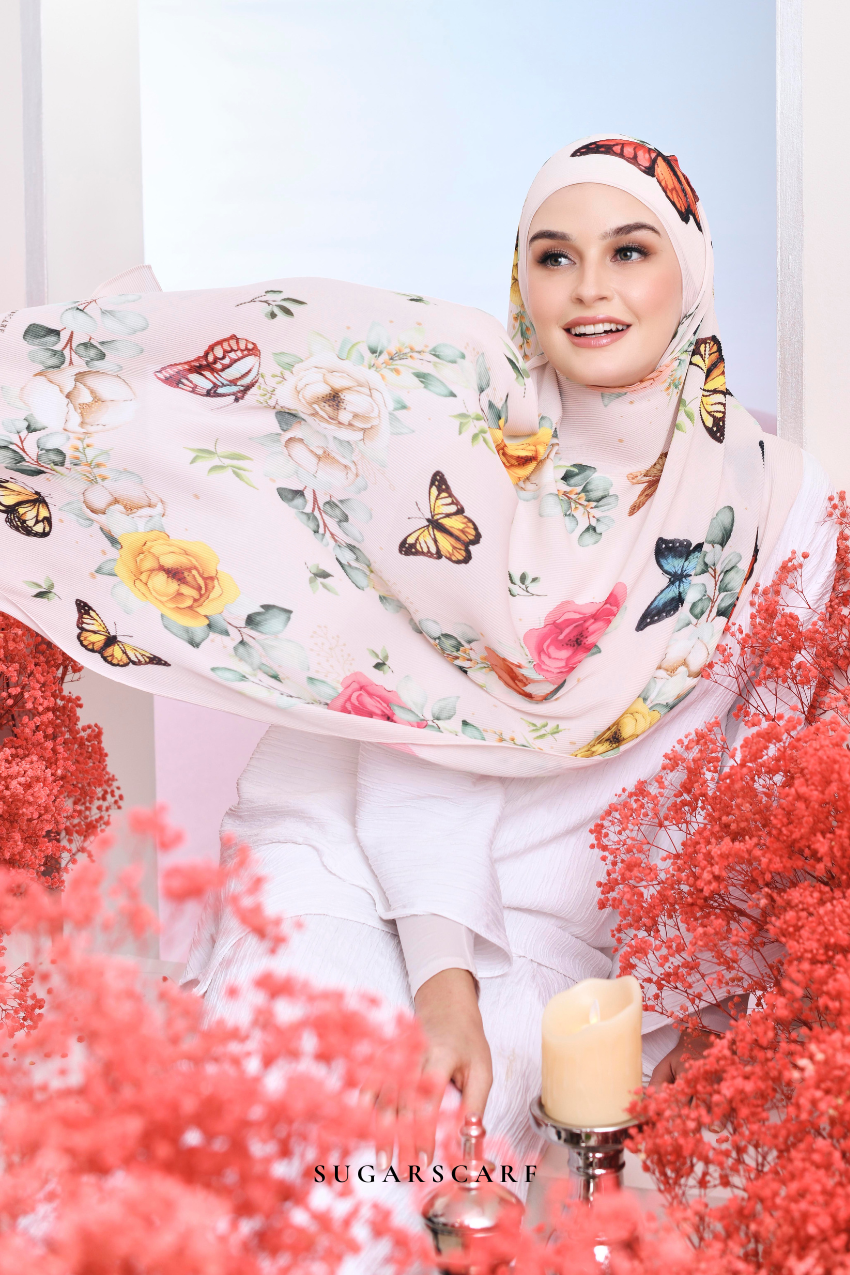 YES ( Full Wide Pleats Shawl ) Garden of Hurrem Bloom in ( JEHAN )