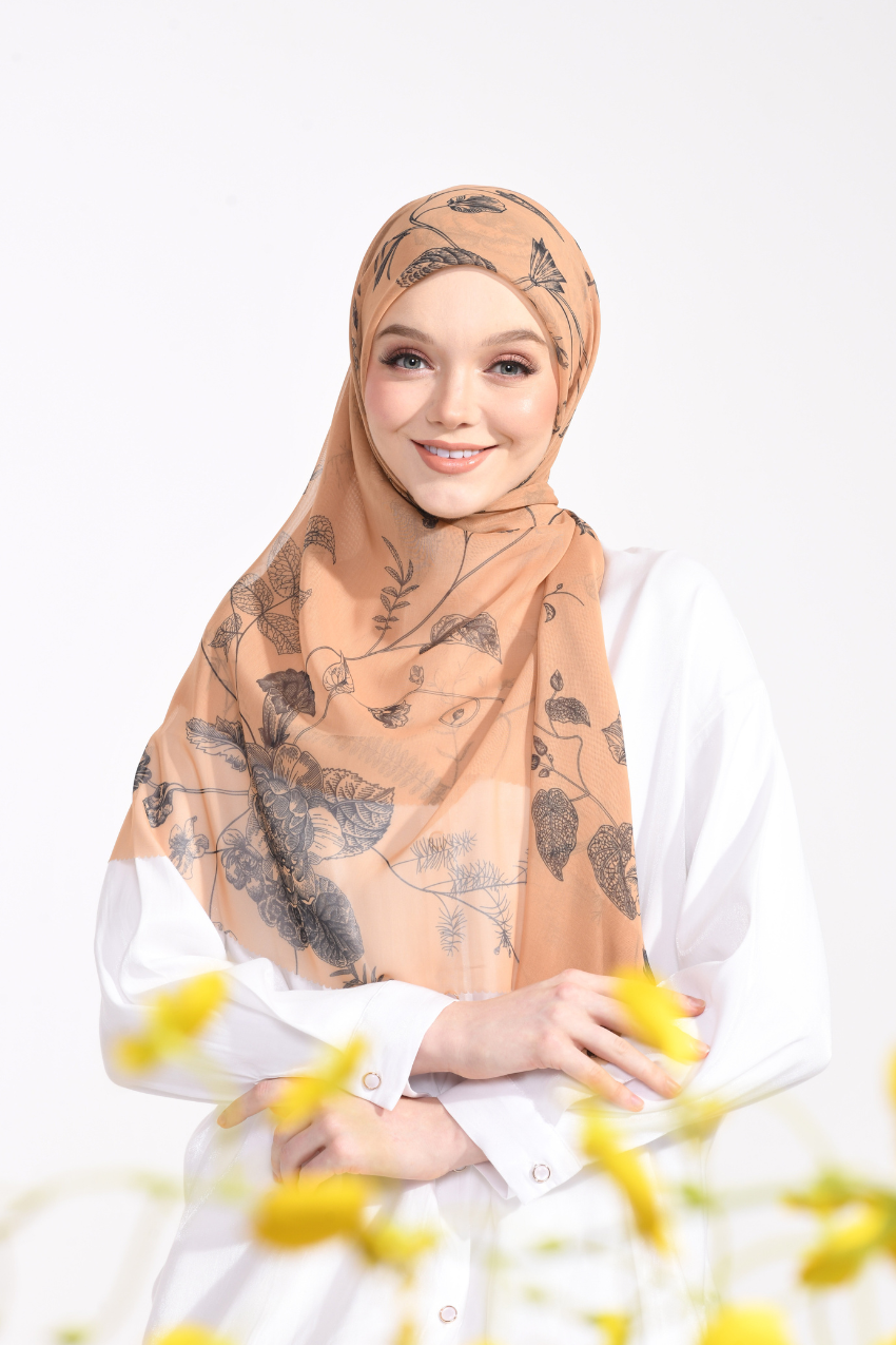 YES DEFECT - THESUGAREDIT English Flowers Series Japanese Voile In Square Vol 2 ( Sand )