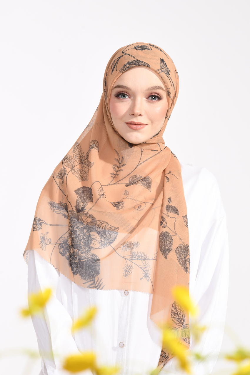 YES DEFECT - THESUGAREDIT English Flowers Series Japanese Voile In Square Vol 2 ( Sand )