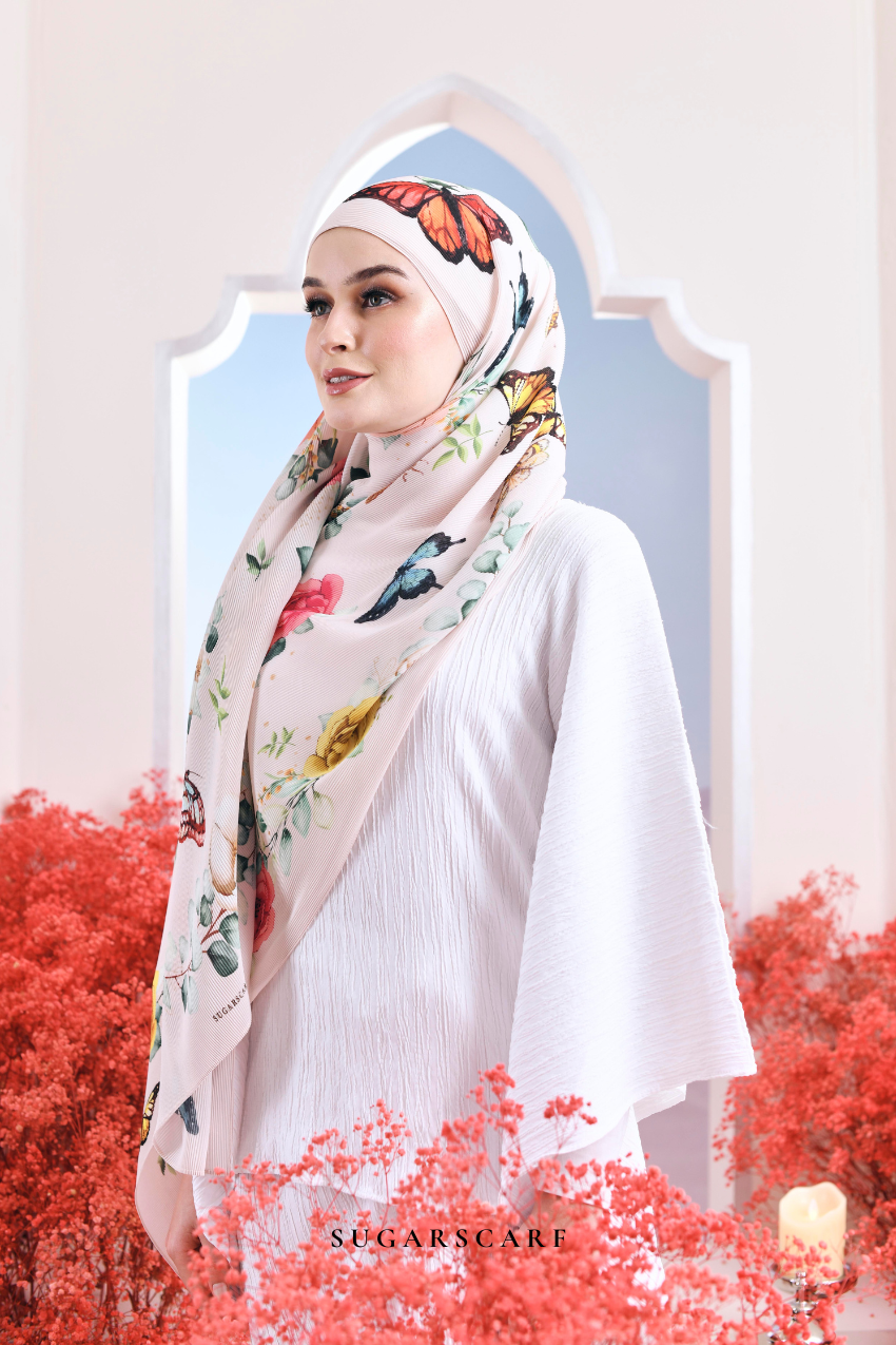 YES ( Full Wide Pleats Shawl ) Garden of Hurrem Bloom in ( JEHAN )