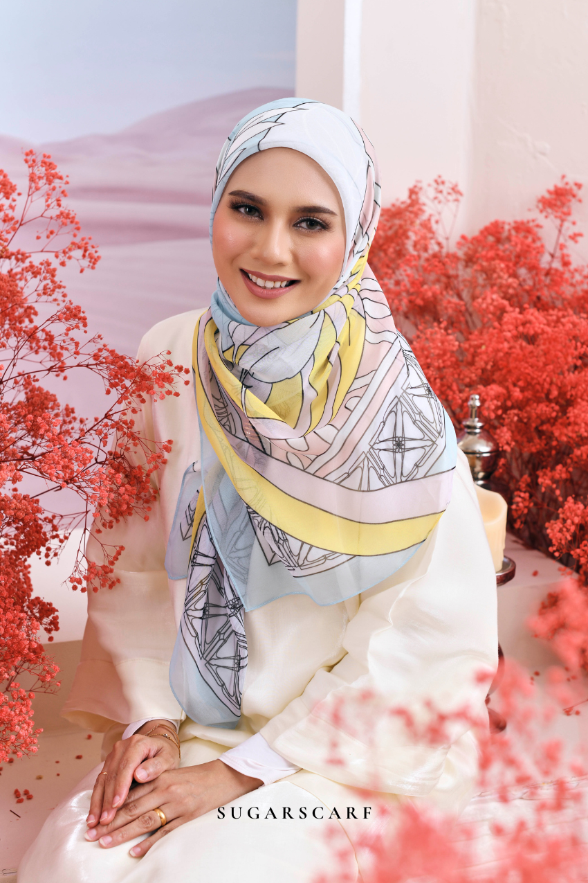 YES DEFECT - ( Japanese Voile Vol2 Square Scarf ) Garden of Hurrem Bloom in ( ELA )