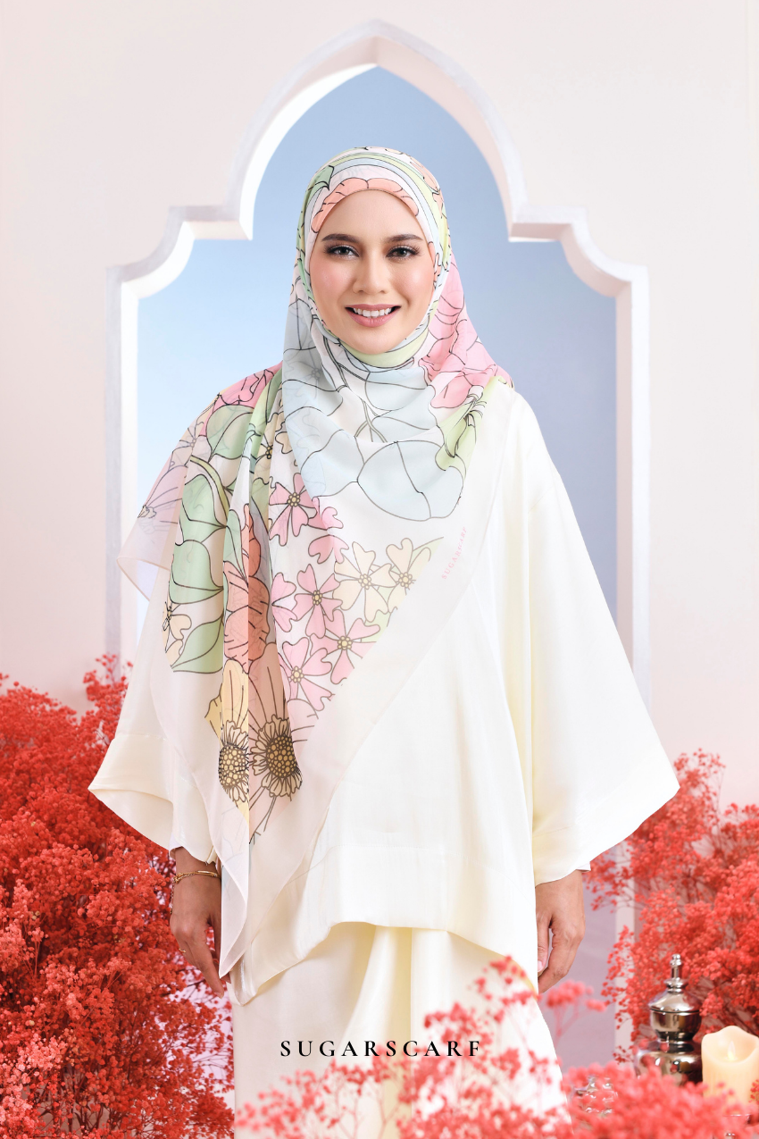 ( Japanese Voile Vol2 Square Scarf ) Riang Raya in ( GEMBIRA )