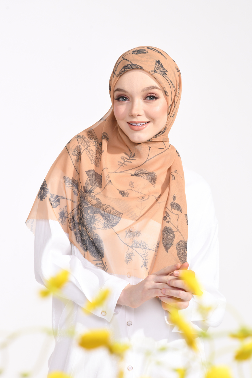 YES DEFECT - THESUGAREDIT English Flowers Series Japanese Voile In Square Vol 2 ( Sand )