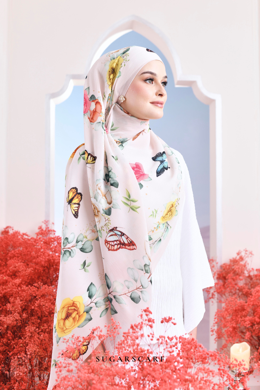 YES ( Full Wide Pleats Shawl ) Garden of Hurrem Bloom in ( JEHAN )