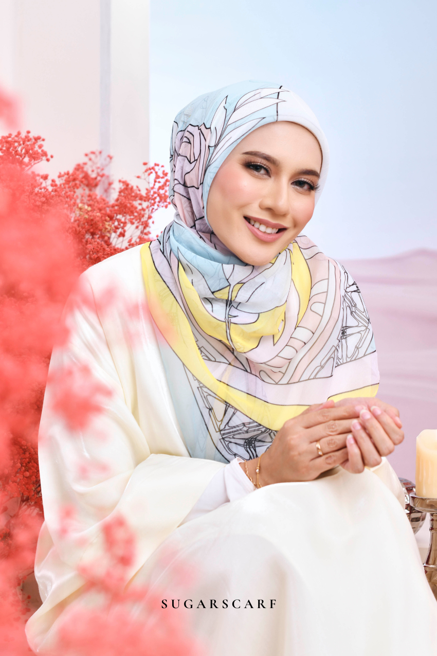 YES DEFECT - ( Japanese Voile Vol2 Square Scarf ) Garden of Hurrem Bloom in ( ELA )