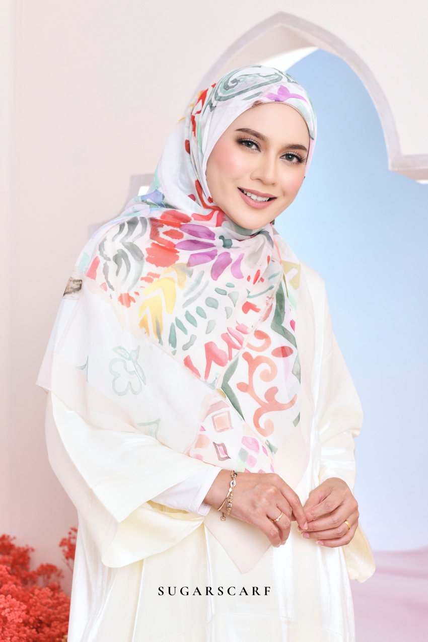 YES DEFECT- ( Japanese Voile Vol2 Square Scarf ) Riang Raya in ( RIUH )