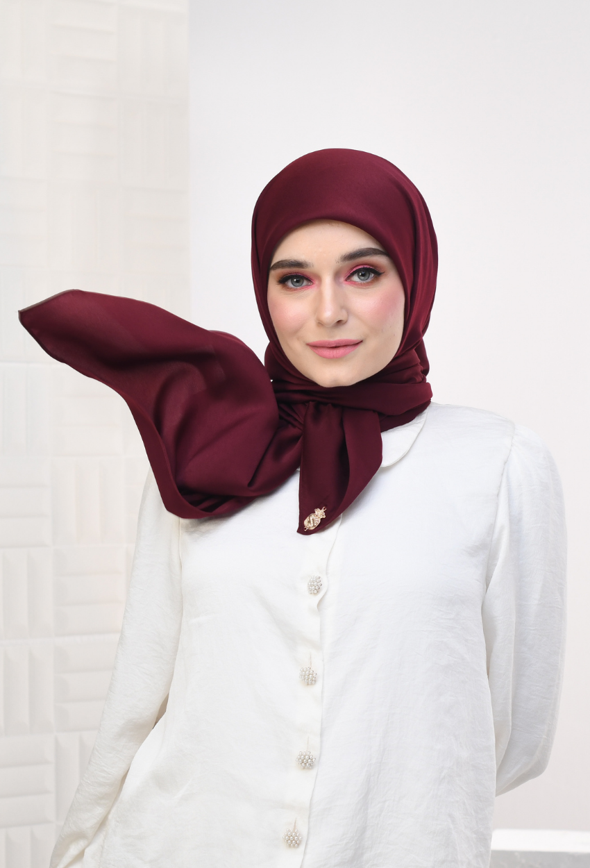 YES DEFECT - YOUR NEW MATE Smooth Satin Silk - Burgundy