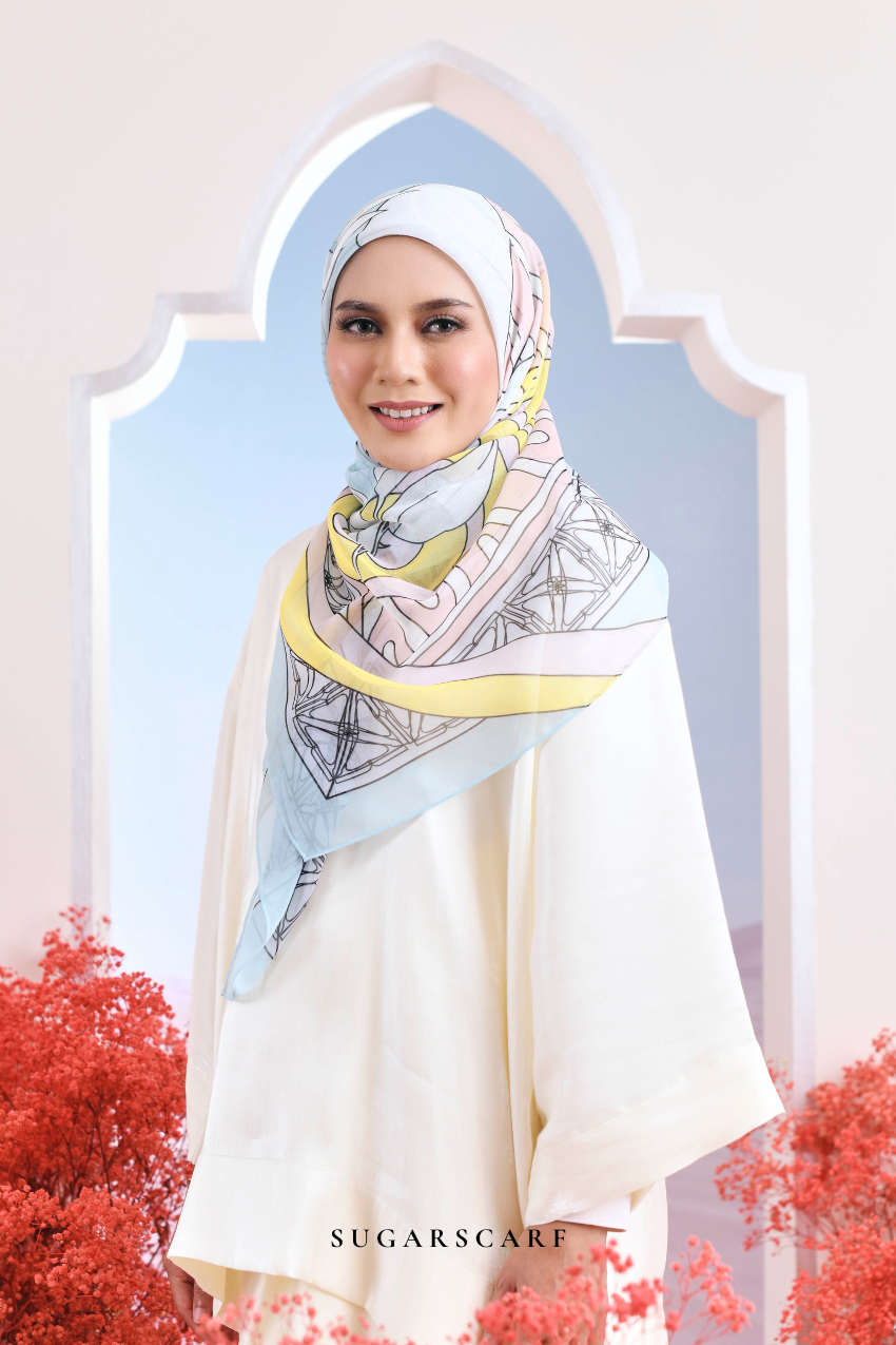 YES DEFECT - ( Japanese Voile Vol2 Square Scarf ) Garden of Hurrem Bloom in ( ELA )