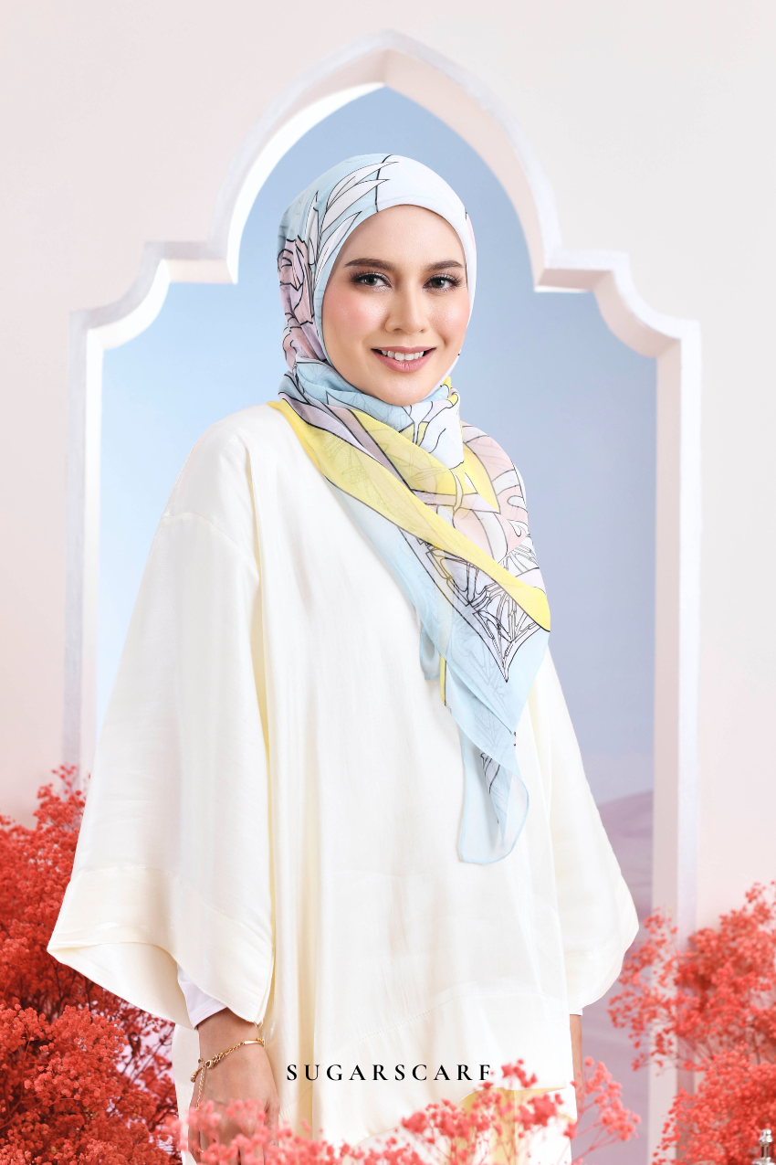 YES DEFECT - ( Japanese Voile Vol2 Square Scarf ) Garden of Hurrem Bloom in ( ELA )