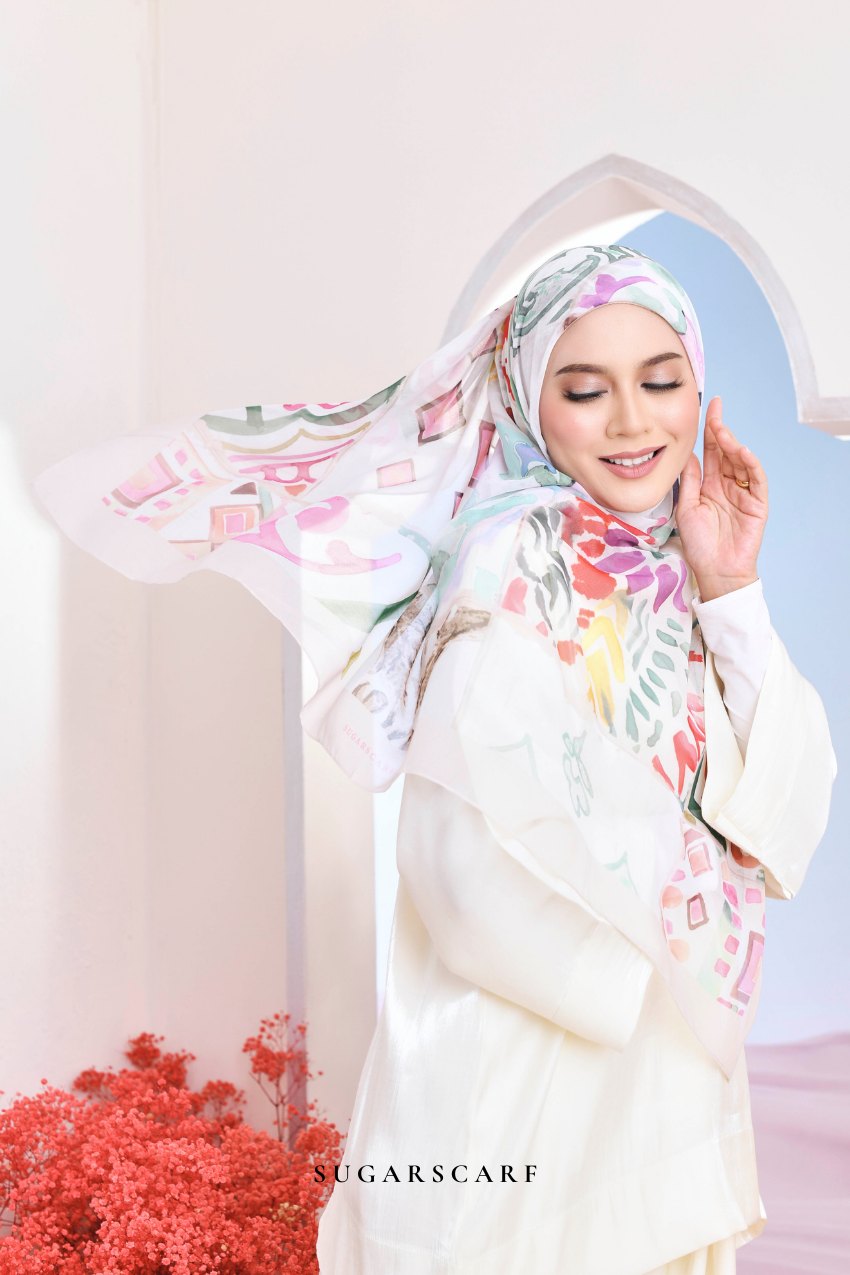 YES ( Japanese Voile Vol2 Square Scarf ) Riang Raya in ( RIUH )