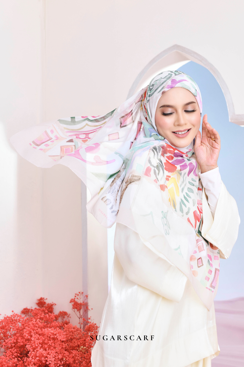YES DEFECT- ( Japanese Voile Vol2 Square Scarf ) Riang Raya in ( RIUH )
