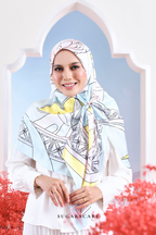 ( Square ) Garden of Hurrem Bloom Mixed Silk Satin Scarf ( ELA )