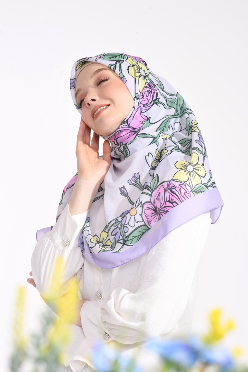 YES ( Square ) Bloom Flair Premium Voile Cotton ( FIRST LOVE )