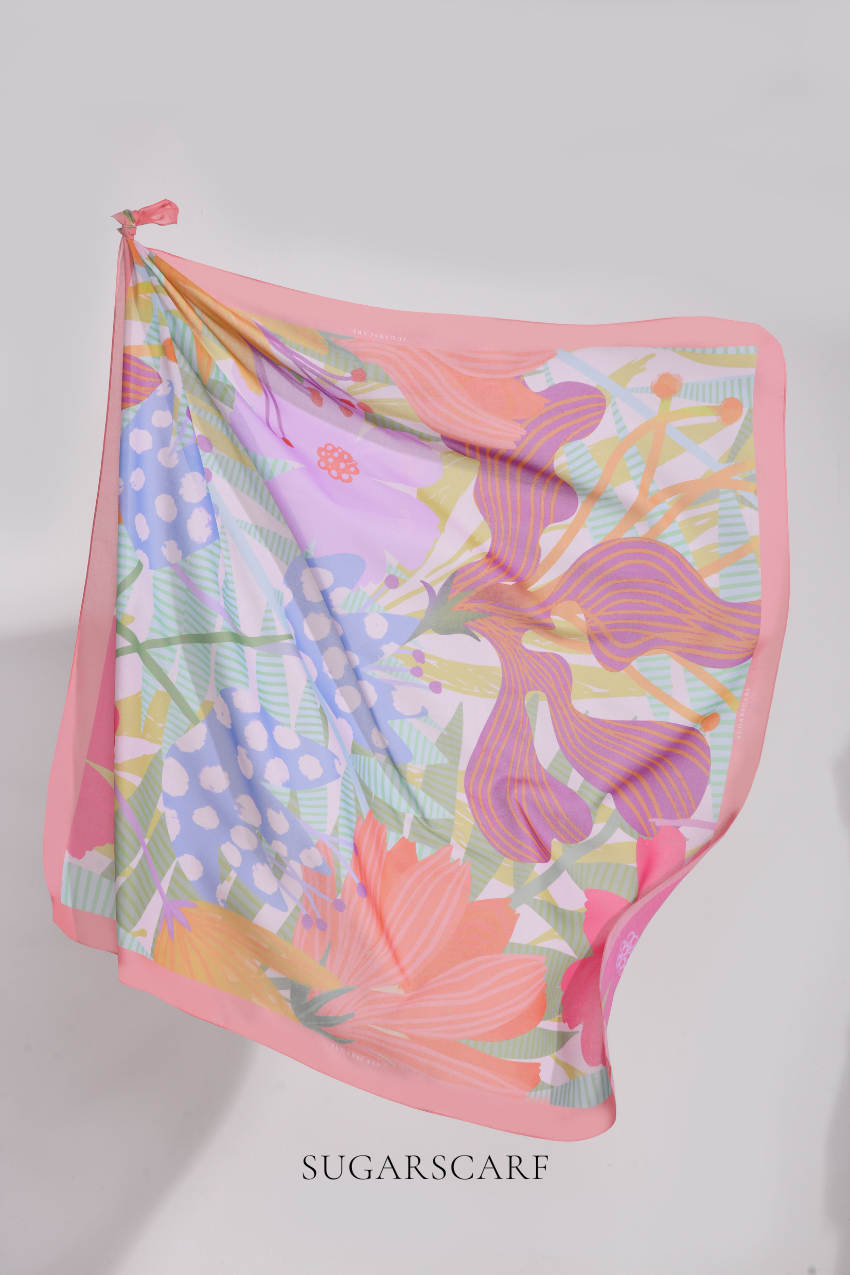 YES ( Square ) Bloom Flair In Premium Voile Cotton ( KAWAII )