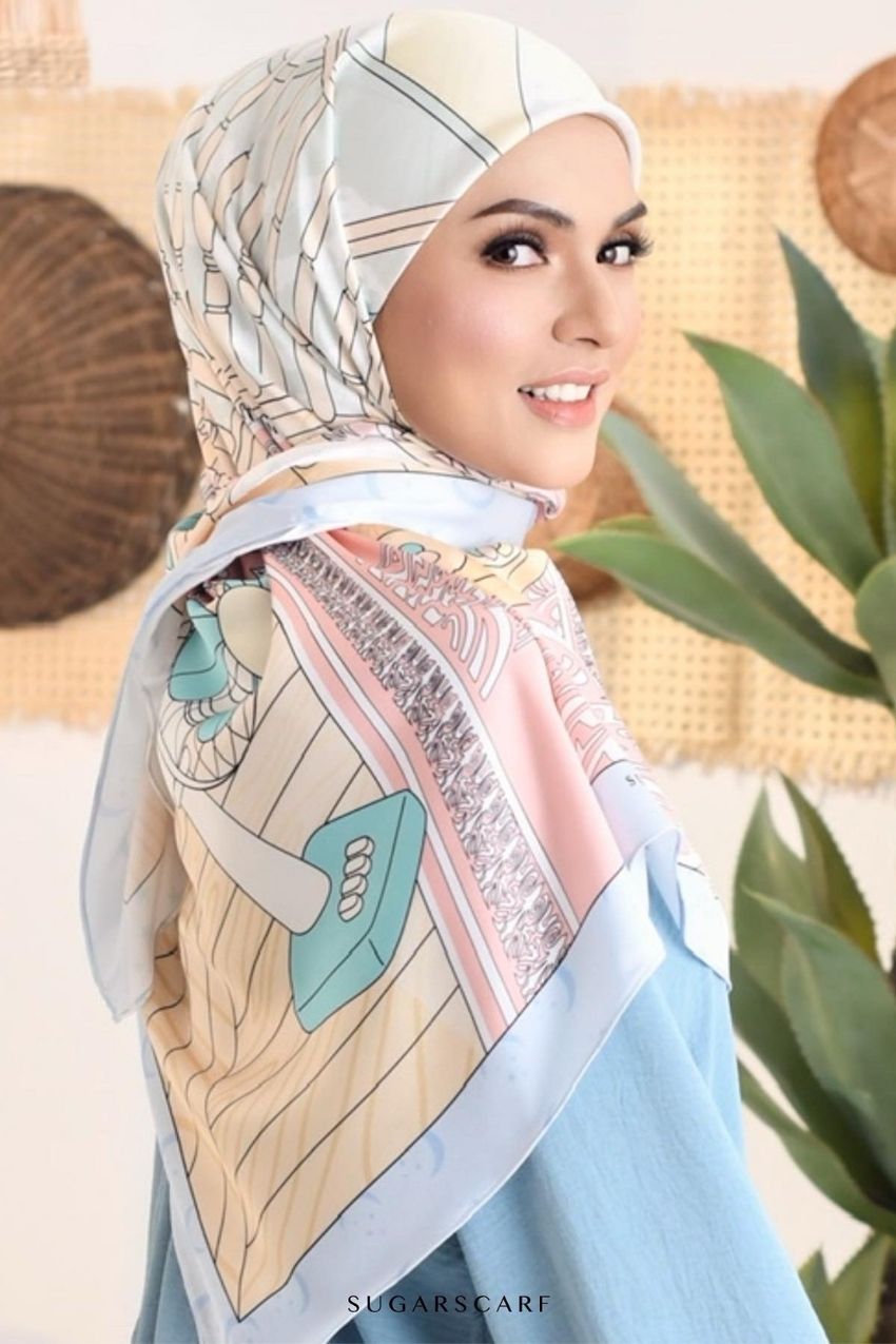 YES PERFECT - ( Square scarf ) RUMA - Kenangan Blue