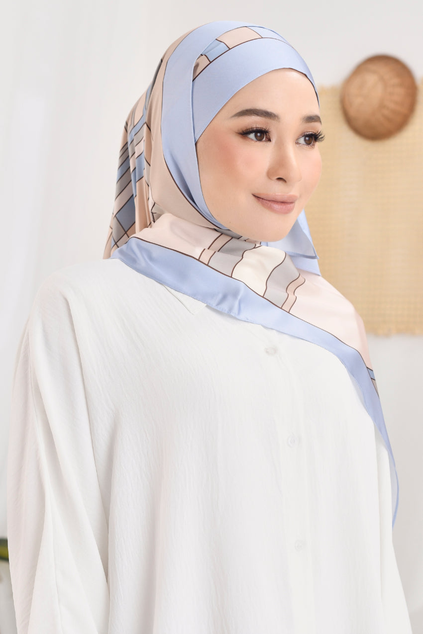 YES LIMITED EDITION ( Long Scarf ) RONA Shawl Mixed Satin Silk  ( Kak Cik )