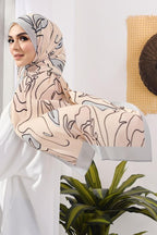 (SAMPLE) ( Full Wide Pleats Shawl ) Abstract x Bloom ( Medellin )