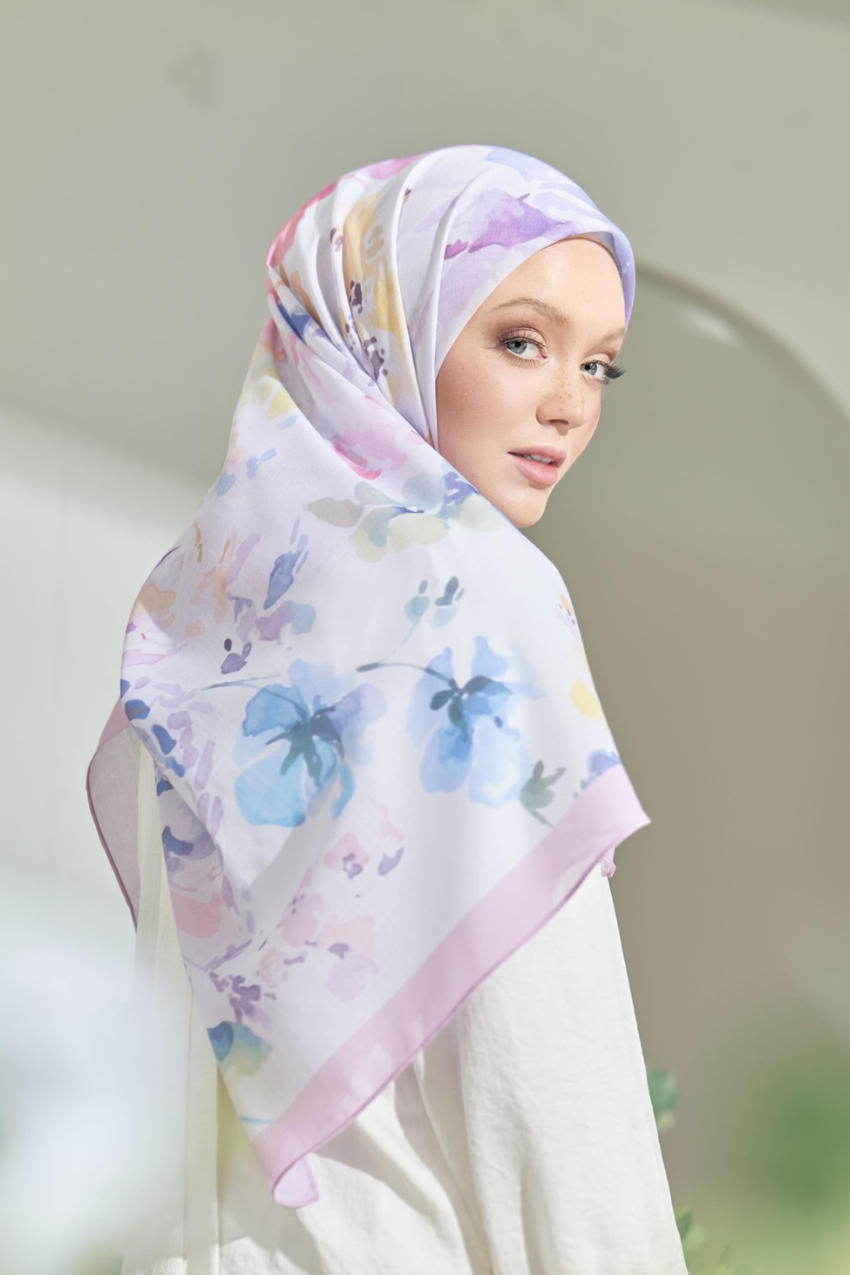 YES (Square ) Paint in Bloom Cotton Premium Scarf ( SISTERHOOD )