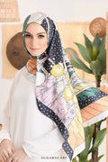 YES DEFECT - ( Square ) RUMA Mixed Satin Silk Scarf - Emerald