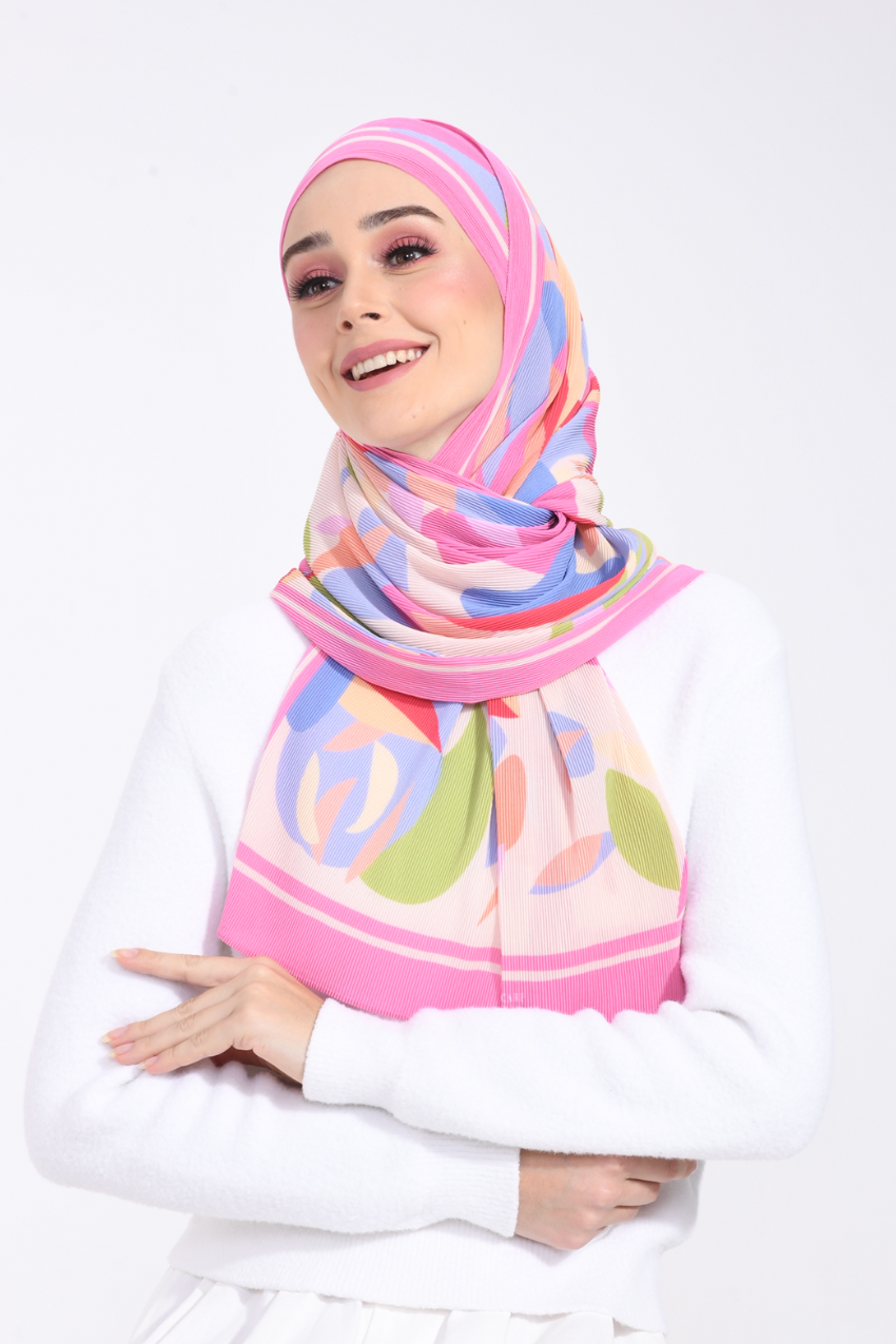 (SAMPLE) ( Full Wide Pleats Shawl ) Bloom Valley ( Fun Garden )