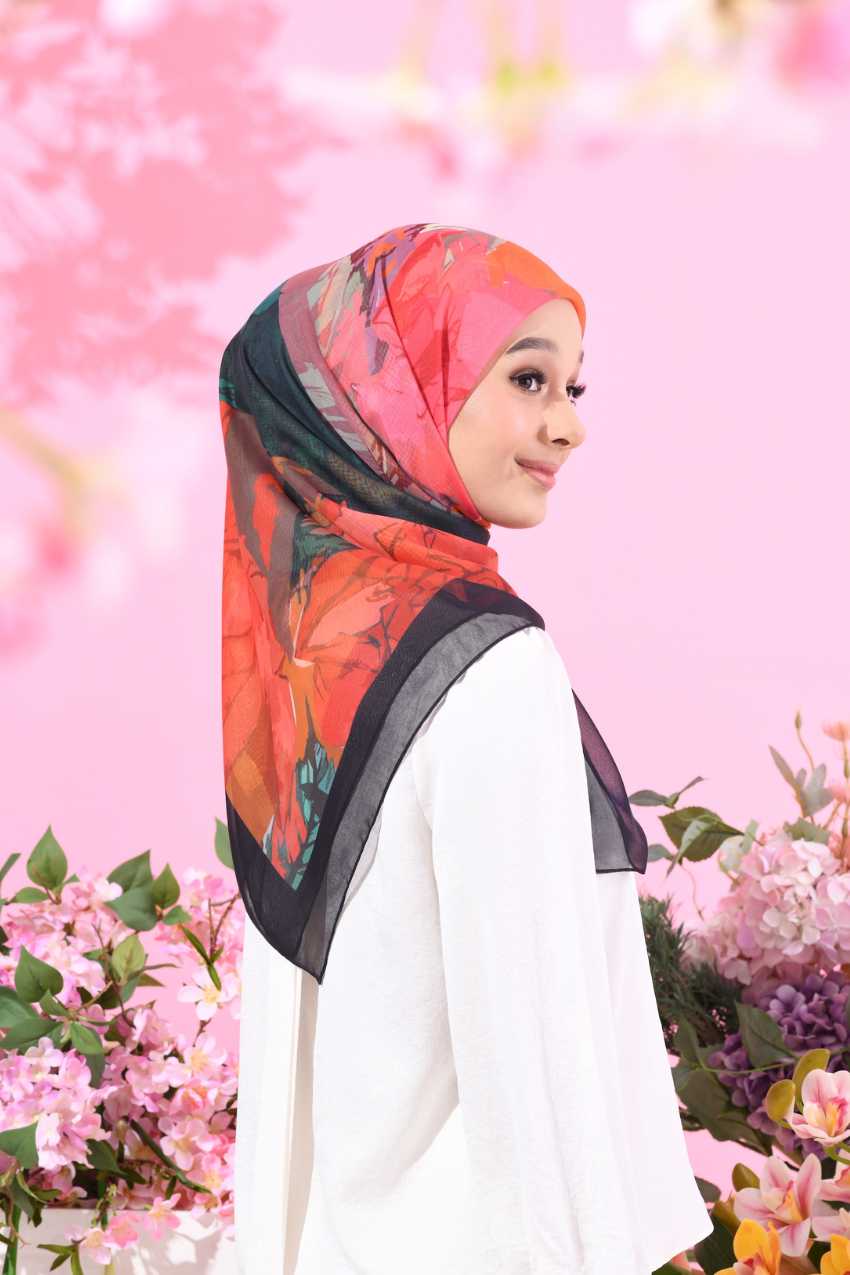 YES (Japanese Voile Square Scarf ) Soulful Bloom In (Zara)