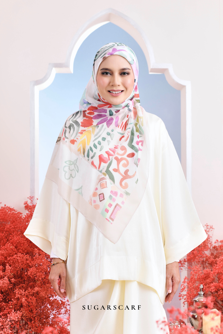 YES DEFECT- ( Japanese Voile Vol2 Square Scarf ) Riang Raya in ( RIUH )