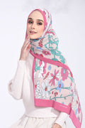 (SAMPLE) ( Full Wide Pleats Shawl ) Abstract x Bloom ( Canary Island )