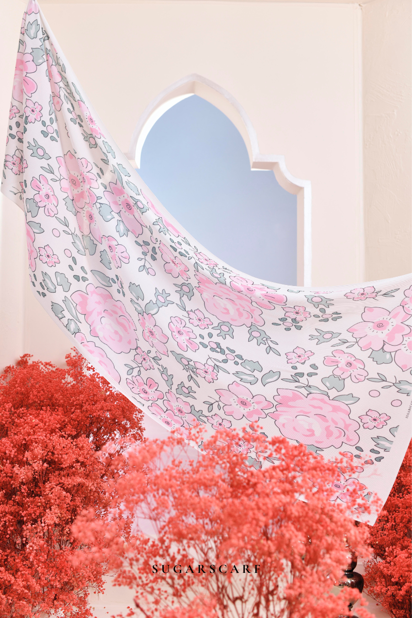 YES ( Full Wide Pleats Shawl ) Garden of Hurrem Bloom in ( KAMELYA )