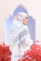 ( Square ) Garden of Hurrem Bloom Mixed Silk Satin Scarf ( ELA )