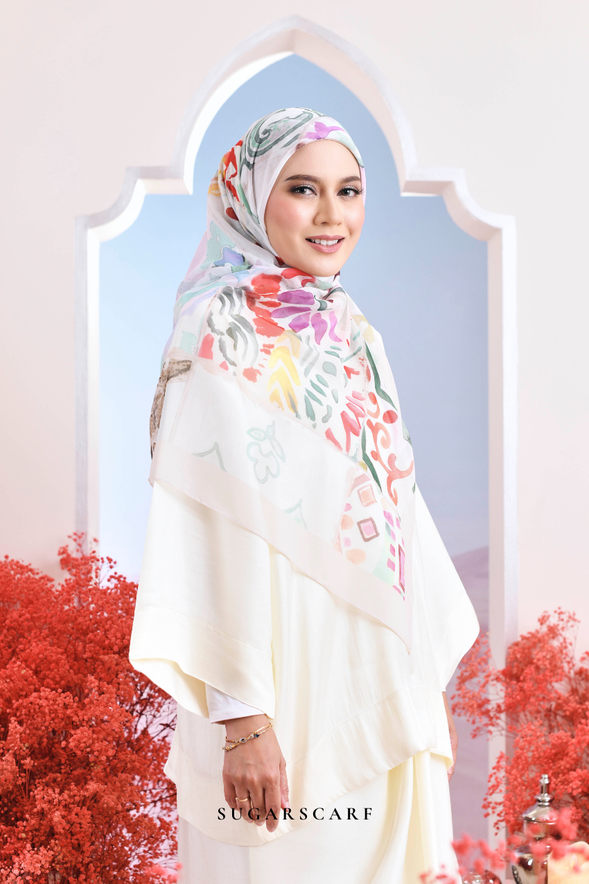 YES DEFECT- ( Japanese Voile Vol2 Square Scarf ) Riang Raya in ( RIUH )