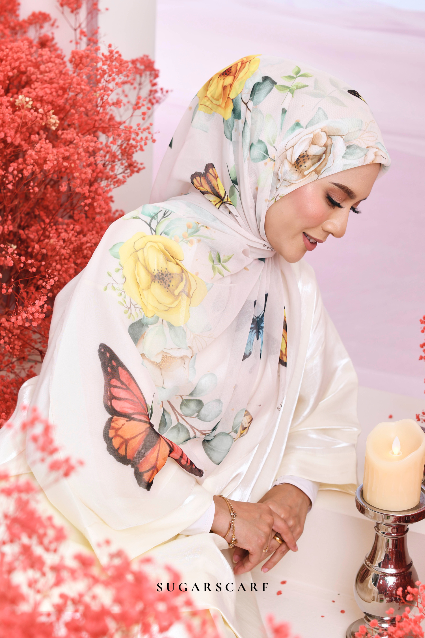 YES DEFECT - ( Japanese Voile Vol2 Square Scarf ) Garden of Hurrem Bloom in ( JEHAN )