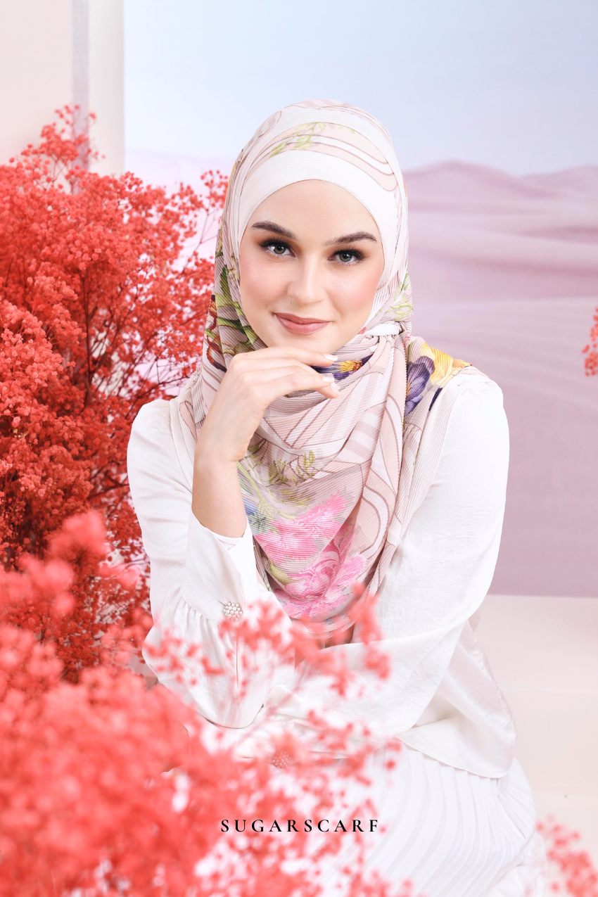 YES ( Full Wide Pleats Shawl ) Garden of Hurrem Bloom in ( ELYA )